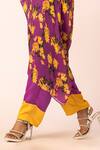 Shop Ewoke Purple Satin Beads V-neck Bloom Print Kaftan With Straight Pant Online at Aza Fashions Shop_Ewoke_Purple Satin Beads V-neck Bloom Print Kaftan With Straight Pant _Online_at_Aza_Fashions