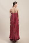 Shop_EWOKE_Red Crepe Printed Geometric Square Charlotte Maxi Dress _at_Aza_Fashions