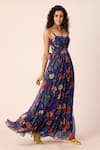 Buy_EWOKE_Purple Chiffon Printed Floral Square Whimsilace Corset Maxi Dress _Online_at_Aza_Fashions