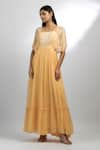 Buy_EWOKE_Yellow Georgette Embroidered Sequin Square Twilight Tango Gown _Online_at_Aza_Fashions