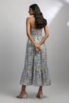 EWOKE_Multi Color 100% Hemp Printed Swan Halter Neck Gown _Online_at_Aza_Fashions