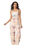 Shop_Ewoke_White Hemp Square Neck Petal Pop Print Jumpsuit _Online_at_Aza_Fashions