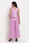 Shop_Ewoke_Purple Hemp V-neck V Top And Flared Pant Set _at_Aza_Fashions