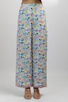 Shop_Ewoke_White Hemp Collared Swan Print Boxy Top And Pant Set _at_Aza_Fashions