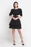 Buy_EWOKE_Black Tencel Round Belinda Tiered Dress _at_Aza_Fashions