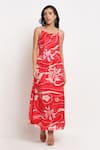 Buy_EWOKE_Red Bemberg Silk Printed Floral Cowl Slip Dress _Online_at_Aza_Fashions