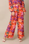 Buy_EWOKE_Orange Crepe Printed Flower Band Shirt With Pant _Online_at_Aza_Fashions