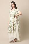 Shop_EWOKE_Ivory Crepe Printed Floral Bustier Square Draped Dhoti Skirt Set With Jacket _Online_at_Aza_Fashions