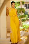 Buy_EWOKE_Yellow Crepe Embroidered Floral Round Jumpsuit _at_Aza_Fashions