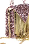 Buy_House of Kosha_Purple Mettalic Fringe Natali Embellished Mini Bag _Online_at_Aza_Fashions