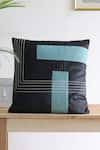 Mid July Home_Black Velvet Patchwork Abstract Work Set Of 2 Cushion Covers _Online_at_Aza_Fashions