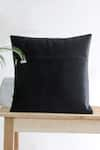 Shop_Mid July Home_Black Velvet Patchwork Two Tone Work Set Of 2 Cushion Covers _at_Aza_Fashions