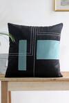 Buy_Mid July Home_Black Velvet Patchwork Two Tone Work Set Of 2 Cushion Covers _Online_at_Aza_Fashions