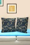 Buy_Mid July Home_Green Velvet Print Floral Set Of 2 Cushion Covers _at_Aza_Fashions