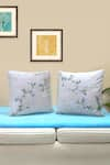 Buy_Mid July Home_Off White Velvet Embroidery Floral Whispers Spring Set 2 Cushion Covers _at_Aza_Fashions