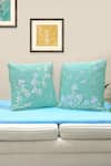 Buy_Mid July Home_Green Cotton Embroidery Blossom Set Of 2 Cushion Covers _at_Aza_Fashions