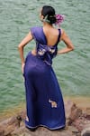 Shop_The Whole Nine Yards_Purple Pure Silk Embroidery Cutdana Raskia Elephant Placement Saree With Blouse _at_Aza_Fashions