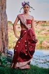 Buy_The Whole Nine Yards_Red Pure Mulberry Silk Woven Unnati Border Saree With Unstitched Blouse Piece _at_Aza_Fashions