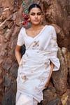 Buy_The Whole Nine Yards_White Pure Silk Embroidery Sequin Sikhiri Butterfly Saree With Blouse _Online_at_Aza_Fashions