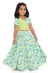 Miko Lolo Green Organic Cotton Block Print Gul Lehenga Set Online at Aza Fashions Miko Lolo_Green Organic Cotton Block Print Gul Lehenga Set_Online_at_Aza_Fashions