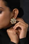 Buy_Paisley Pop_Gold Plated Kundan Embellished Floral Studs _at_Aza_Fashions