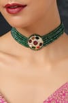 Paisley Pop_Multi Color Navratan Stone Embellished Choker _Online_at_Aza_Fashions