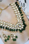 Shop_Paisley Pop_Green Kundan Embellished Necklace Set _at_Aza_Fashions