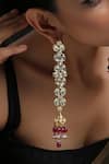 Paisley Pop_Red Kundan Embellished Danglers _Online_at_Aza_Fashions