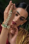 Buy_Paisley Pop_Green Kundan Embellished Hathphool _at_Aza_Fashions