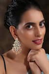 Buy_Paisley Pop_Peach Kundan And Tumble Stone Embellished Earrings _at_Aza_Fashions