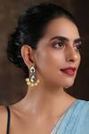 Buy_Paisley Pop_Green Kundan Arisha Embellished Earrings _at_Aza_Fashions