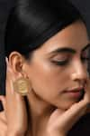 Buy_Paisley Pop_Gold Plated Embossed Carved Studs _at_Aza_Fashions