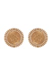 Paisley Pop_Gold Plated Embossed Carved Studs _Online_at_Aza_Fashions