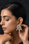 Buy_Paisley Pop_Gold Plated Kundan Floral Encrusted Earrings _at_Aza_Fashions