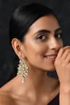 Buy_Paisley Pop_Gold Plated Kundan Shradha Encrusted Floral Earrings _at_Aza_Fashions