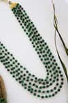 Paisley Pop_Green Stone Embellished Layered Necklace _at_Aza_Fashions