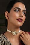 Buy_Paisley Pop_Gold Plated Kundan Embellished Pendant Choker _at_Aza_Fashions