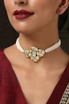 Buy_Paisley Pop_Gold Plated Kundan Embellished Pendant Choker _Online_at_Aza_Fashions