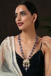 Buy_Paisley Pop_Blue Kundan Half Crescent Carved Pendant Necklace _at_Aza_Fashions