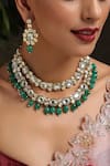 Buy_Paisley Pop_Green Kundan Embellished Layered Necklace Set _Online_at_Aza_Fashions