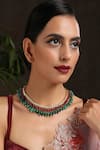 Buy_Paisley Pop_Green Kundan Studded Choker _at_Aza_Fashions