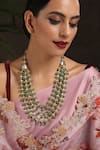 Shop_Paisley Pop_Green Stone And Kundan Embellished Layered Necklace _Online_at_Aza_Fashions