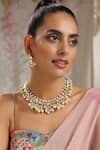 Paisley Pop_Gold Plated Stone Kundan Embellished Necklace Set _Online_at_Aza_Fashions