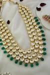 Shop_Paisley Pop_Green Kundan Studded Layered Necklace _at_Aza_Fashions