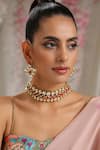 Paisley Pop_Red Kundan Studded Choker Set _Online_at_Aza_Fashions