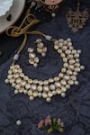 Buy_Paisley Pop_Gold Plated Kundan And Pearl Embellished Necklace Set _at_Aza_Fashions