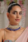 Shop_Paisley Pop_Purple Kundan Embellished Choker Set _Online_at_Aza_Fashions