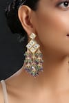 Paisley Pop_Purple Kundan Studded Earrings _Online_at_Aza_Fashions