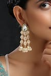 Paisley Pop_Gold Plated Kundan Embellished Danglers _Online_at_Aza_Fashions