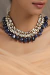 Shop_Paisley Pop_Blue Stone Kundan Embellished Necklace _at_Aza_Fashions